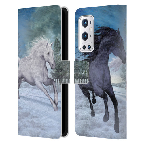Simone Gatterwe Horses Freedom In The Snow Leather Book Wallet Case Cover For OnePlus 9 Pro