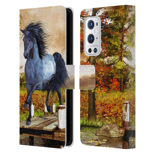 Simone Gatterwe Horses On The Lake Leather Book Wallet Case Cover For OnePlus 9 Pro