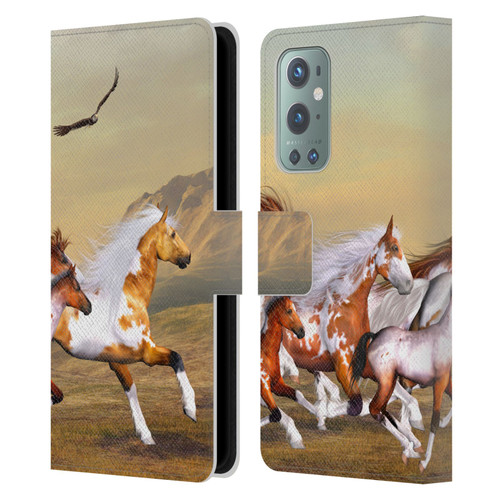 Simone Gatterwe Horses Wild Herd Leather Book Wallet Case Cover For OnePlus 9