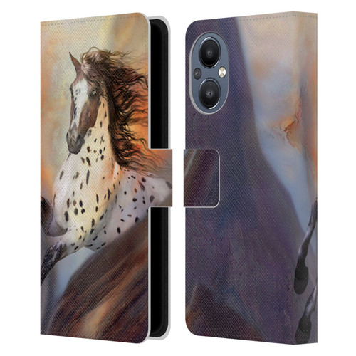 Simone Gatterwe Horses Wild 2 Leather Book Wallet Case Cover For OnePlus Nord N20 5G