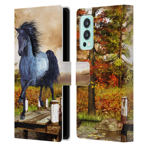 Simone Gatterwe Horses On The Lake Leather Book Wallet Case Cover For OnePlus Nord 2 5G