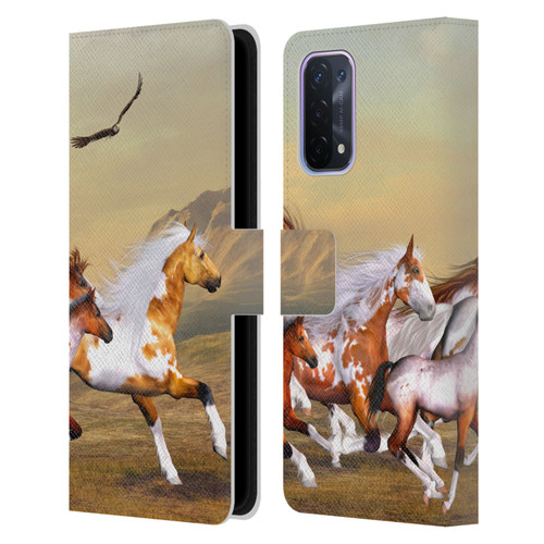 Simone Gatterwe Horses Wild Herd Leather Book Wallet Case Cover For OPPO A54 5G