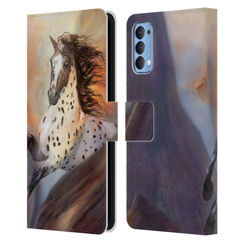 Simone Gatterwe Horses Wild 2 Leather Book Wallet Case Cover For OPPO Reno 4 5G