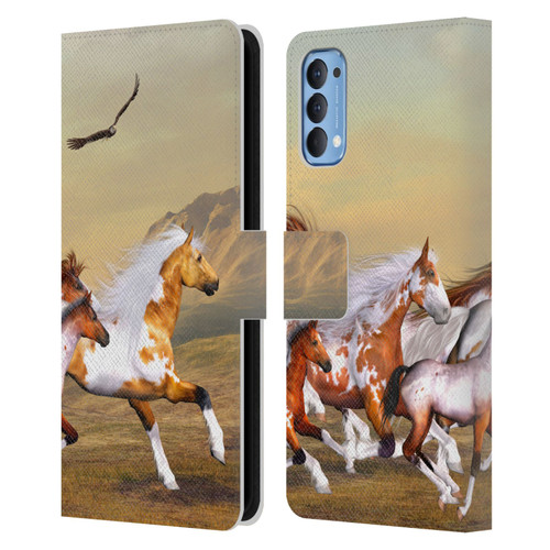 Simone Gatterwe Horses Wild Herd Leather Book Wallet Case Cover For OPPO Reno 4 5G