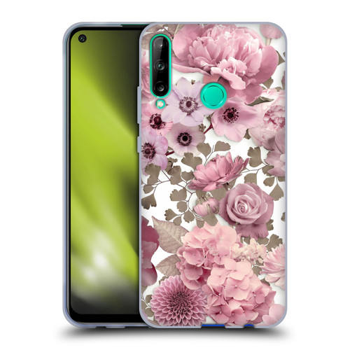 LebensArt Birds And Floral Pink Flower Pattern Kopie Soft Gel Case for Huawei P40 lite E