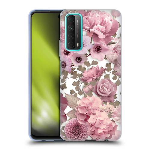 LebensArt Birds And Floral Pink Flower Pattern Kopie Soft Gel Case for Huawei P Smart (2021)