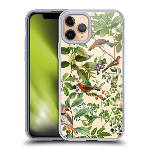 LebensArt Birds And Floral Berries Soft Gel Case for Apple iPhone 11 Pro