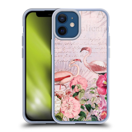 LebensArt Birds And Floral Flamingo Paradise Soft Gel Case for Apple iPhone 12 Mini