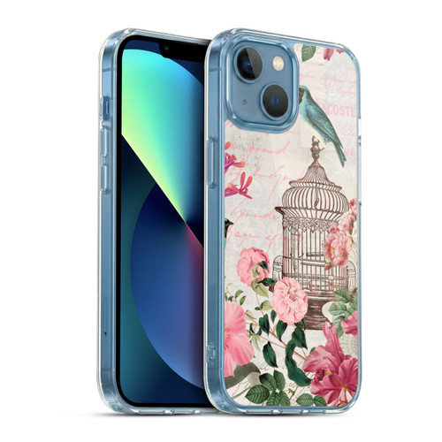 LebensArt Birds And Floral Birdcage Master Soft Gel Case for Apple iPhone 13 Mini & MagSafe