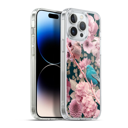 LebensArt Birds And Floral Sparrows In Pink Soft Gel Case for Apple iPhone 13 Pro Max & MagSafe