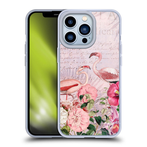 LebensArt Birds And Floral Flamingo Paradise Soft Gel Case for Apple iPhone 13 Pro