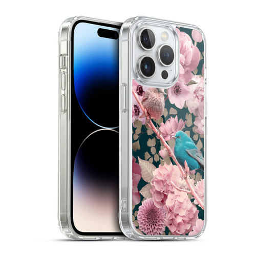 LebensArt Birds And Floral Sparrows In Pink Soft Gel Case for Apple iPhone 13 Pro & MagSafe