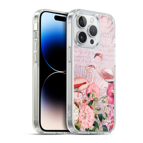 LebensArt Birds And Floral Flamingo Paradise Soft Gel Case for Apple iPhone 14 Pro & MagSafe