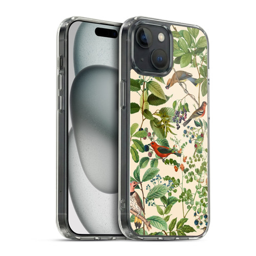 LebensArt Birds And Floral Berries Soft Gel Case for Apple iPhone 15 & MagSafe