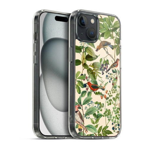 LebensArt Birds And Floral Berries Soft Gel Case for Apple iPhone 15 Plus & MagSafe