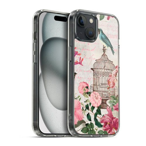 LebensArt Birds And Floral Birdcage Master Soft Gel Case for Apple iPhone 15 Plus & MagSafe