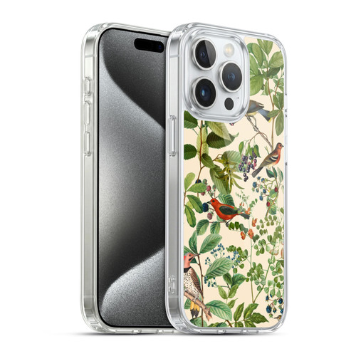 LebensArt Birds And Floral Berries Soft Gel Case for Apple iPhone 15 Pro & MagSafe
