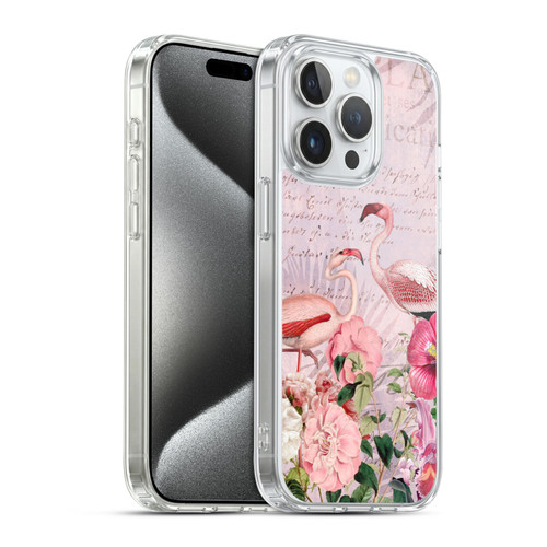 LebensArt Birds And Floral Flamingo Paradise Soft Gel Case for Apple iPhone 15 Pro & MagSafe