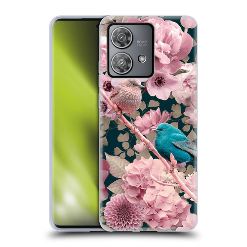 LebensArt Birds And Floral Sparrows In Pink Soft Gel Case for Motorola Edge 40 Neo 5G