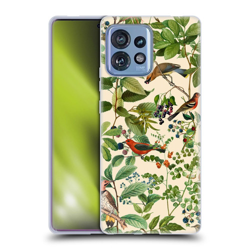 LebensArt Birds And Floral Berries Soft Gel Case for Motorola Moto Edge 40 Pro