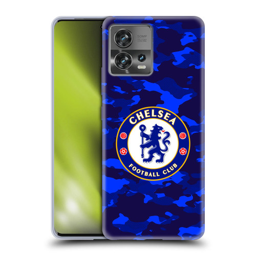 Chelsea Football Club Crest Camouflage Soft Gel Case for Motorola Moto Edge 30 Fusion