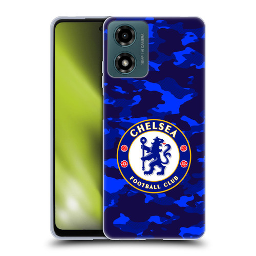 Chelsea Football Club Crest Camouflage Soft Gel Case for Motorola Moto G04/G04s/G24 4G