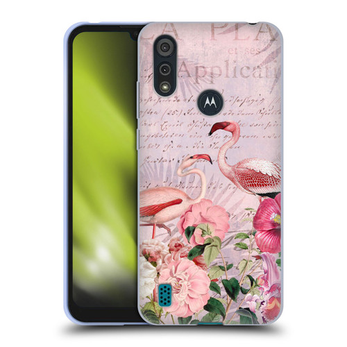 LebensArt Birds And Floral Flamingo Paradise Soft Gel Case for Motorola Moto E6s (2020)
