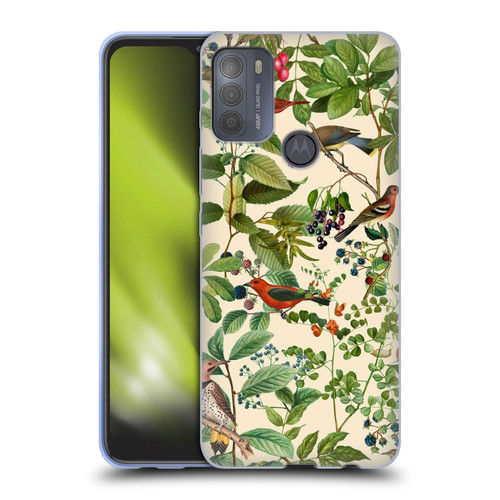 LebensArt Birds And Floral Berries Soft Gel Case for Motorola Moto G50