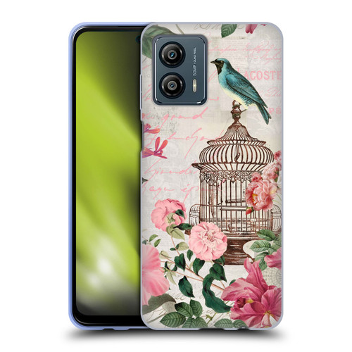 LebensArt Birds And Floral Birdcage Master Soft Gel Case for Motorola Moto G53 5G
