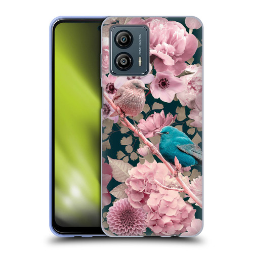 LebensArt Birds And Floral Sparrows In Pink Soft Gel Case for Motorola Moto G53 5G