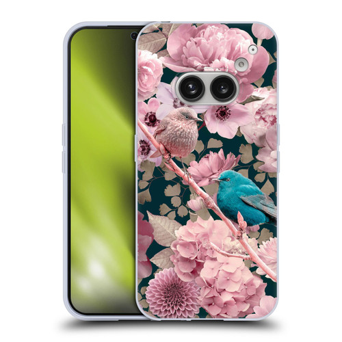 LebensArt Birds And Floral Sparrows In Pink Soft Gel Case for Nothing Phone (2a)
