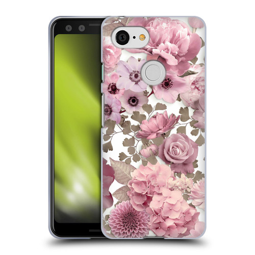 LebensArt Birds And Floral Pink Flower Pattern Kopie Soft Gel Case for Google Pixel 3