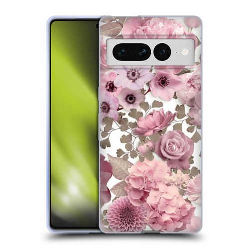 LebensArt Birds And Floral Pink Flower Pattern Kopie Soft Gel Case for Google Pixel 7 Pro