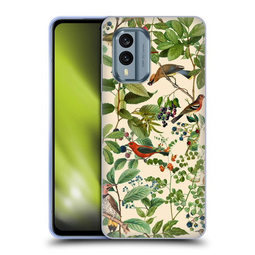 LebensArt Birds And Floral Berries Soft Gel Case for Nokia X30