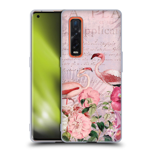 LebensArt Birds And Floral Flamingo Paradise Soft Gel Case for OPPO Find X2 Pro 5G