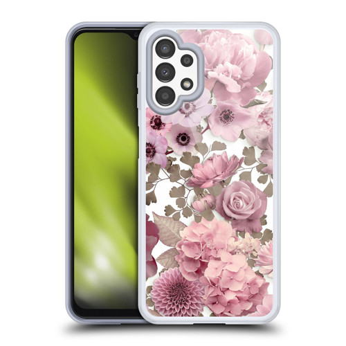 LebensArt Birds And Floral Pink Flower Pattern Kopie Soft Gel Case for Samsung Galaxy A13 (2022)