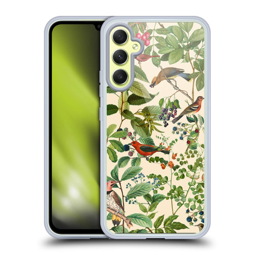 LebensArt Birds And Floral Berries Soft Gel Case for Samsung Galaxy A34 5G