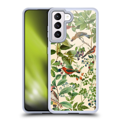 LebensArt Birds And Floral Berries Soft Gel Case for Samsung Galaxy S21 5G