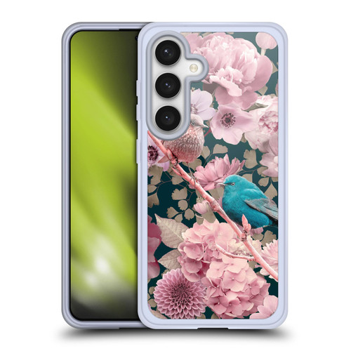 LebensArt Birds And Floral Sparrows In Pink Soft Gel Case for Samsung Galaxy S24 5G
