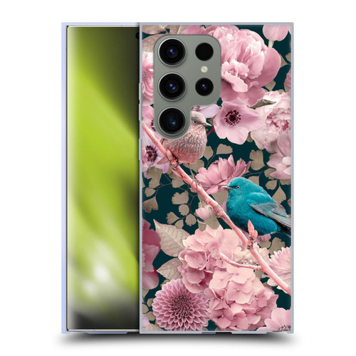 LebensArt Birds And Floral Sparrows In Pink Soft Gel Case for Samsung Galaxy S24 Ultra 5G