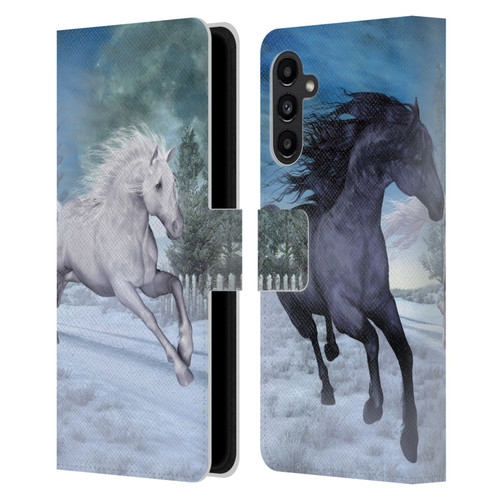 Simone Gatterwe Horses Freedom In The Snow Leather Book Wallet Case Cover For Samsung Galaxy A13 5G (2021)