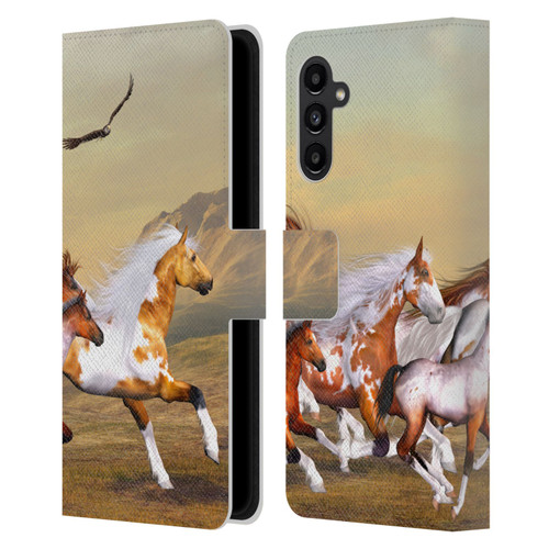 Simone Gatterwe Horses Wild Herd Leather Book Wallet Case Cover For Samsung Galaxy A13 5G (2021)