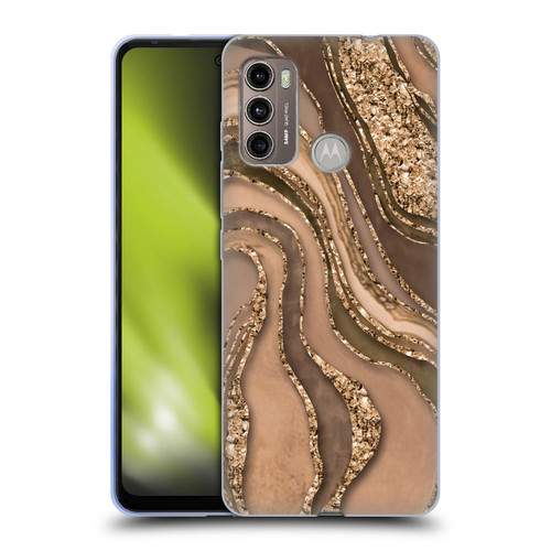 LebensArt Glamour Patterns Crystal Marble Amber Soft Gel Case for Motorola Moto G60 / Moto G40 Fusion