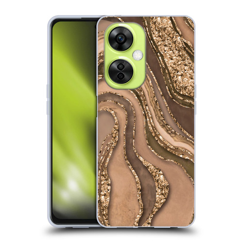 LebensArt Glamour Patterns Crystal Marble Amber Soft Gel Case for OnePlus Nord CE 3 Lite 5G