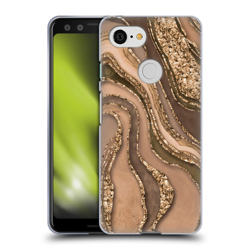 LebensArt Glamour Patterns Crystal Marble Amber Soft Gel Case for Google Pixel 3