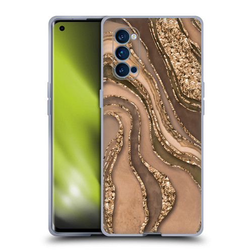 LebensArt Glamour Patterns Crystal Marble Amber Soft Gel Case for OPPO Reno 4 Pro 5G