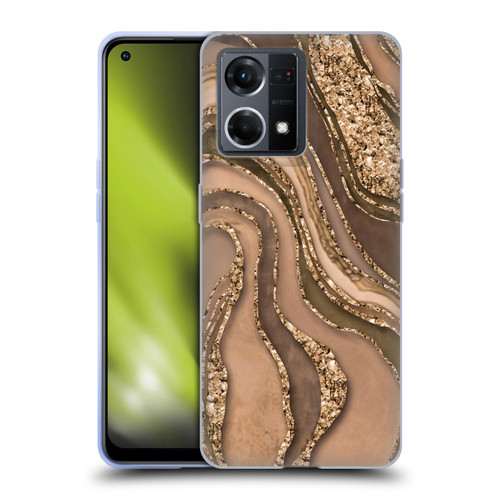 LebensArt Glamour Patterns Crystal Marble Amber Soft Gel Case for OPPO Reno8 4G