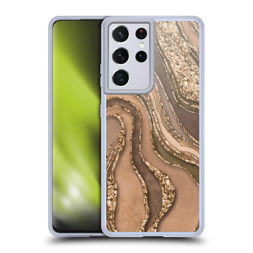 LebensArt Glamour Patterns Crystal Marble Amber Soft Gel Case for Samsung Galaxy S21 Ultra 5G