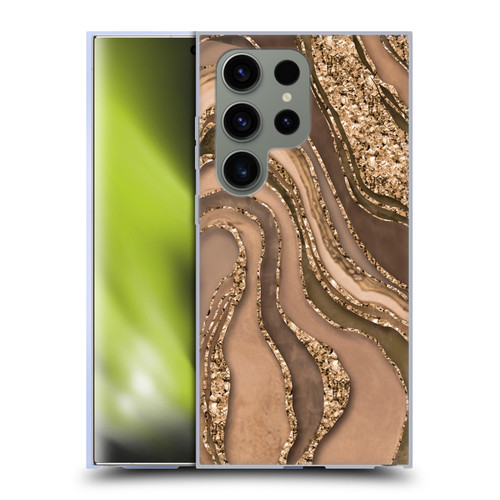 LebensArt Glamour Patterns Crystal Marble Amber Soft Gel Case for Samsung Galaxy S24 Ultra 5G