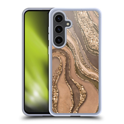 LebensArt Glamour Patterns Crystal Marble Amber Soft Gel Case for Samsung Galaxy S24+ 5G